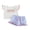 White, variant on BemeyourBBs Kids Toddler Girls Baseball Outfit Cute Infant Baby Girl Summer Clothes Fly Sleeve Embroidery Baseball T-shirt with Ruffle Plaid Shorts Set Toddler Girls Summer 2-piece Outfit