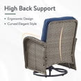 thumbnail image 6 of PARKWELL Outdoor Swivel Glider Chair Set of 4, Patio High Back Swivel Rocker Lounge Arm Chair for Balcony Yard,Gray Wicker Deep Seat Furniture with Navy Cushion, 6 of 10