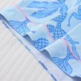 thumbnail image 5 of Pajamas for Women Set 2 Pieces Short Sleeves Bow Print Lapel Pjs Tops & Shorts Cozy Button Up Short Sleeves Sleepwear Tops & Short Set (Blue-Bow1 L), 5 of 7