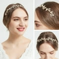 thumbnail image 3 of Ammei Gold Headband Bridal Tiara Flower Shape Women's Headpiece Wedding Hair Accessories, 3 of 4