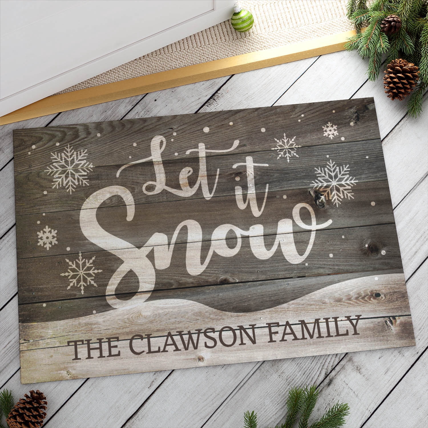 Let It Snow Personalized Doormat
