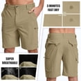 thumbnail image 3 of FEN AI Cargo Hiking Shorts for men Quick Dry Lightweight Waterproof for Golf Fishing Casual with 6 Pockets Khaki, 3 of 9