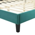 thumbnail image 6 of Platform Bed Frame, Twin Size, Velvet, Teal Blue, Modern Contemporary Urban Design, Bedroom Master Guest Suite, 6 of 10