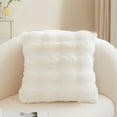 thumbnail image 3 of Styles Luxury Faux Fur Decorative Throw Pillow Cover 17" W X 17" L – Plush Fluffy Cushion Case for Couch, Bedroom, Living Room Décor, Soft Rabbit Fur Texture, Sofa Cushion Cover Beige, 3 of 4