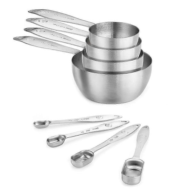 8-Piece 18/8 Stainless Steel Measuring Set for Dry & Liquid Ingredients