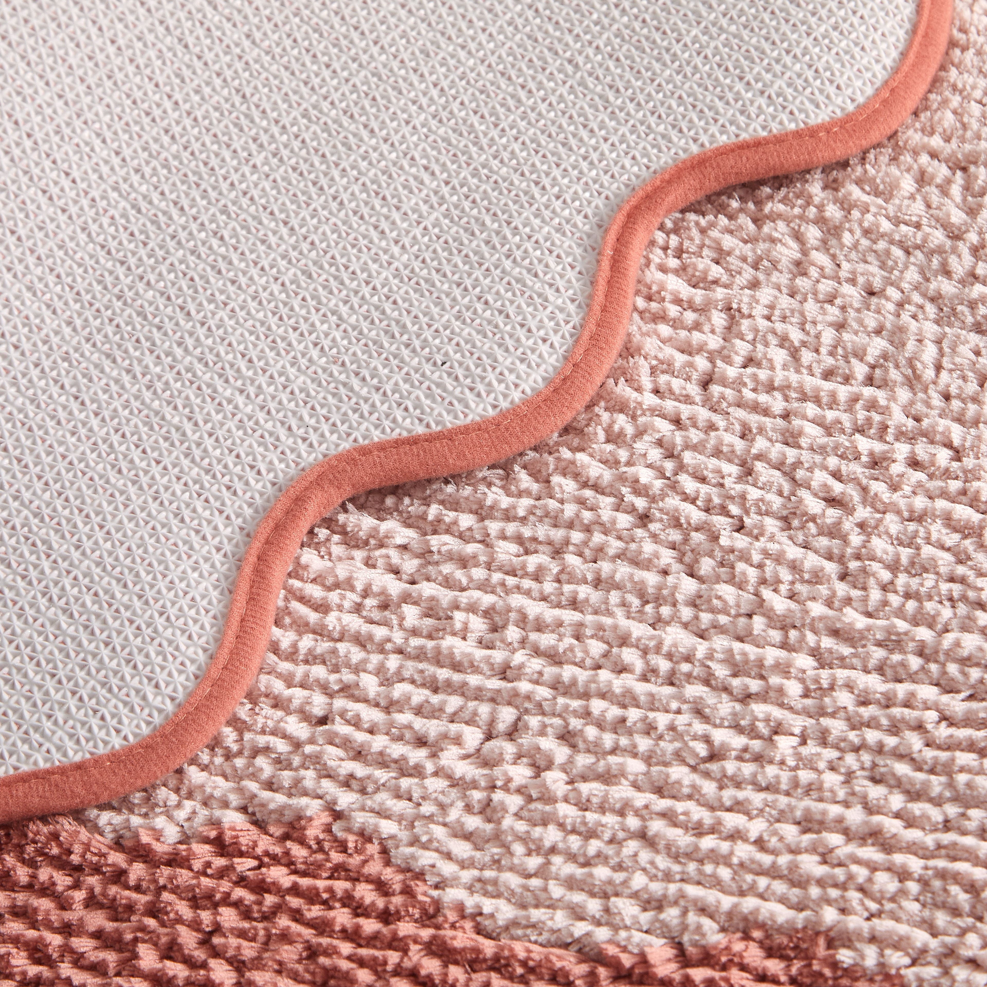Mainstays 2-Piece Scallop Bath Rug Set, Terracotta, 17 in x 24 in & 20 in x 30 in