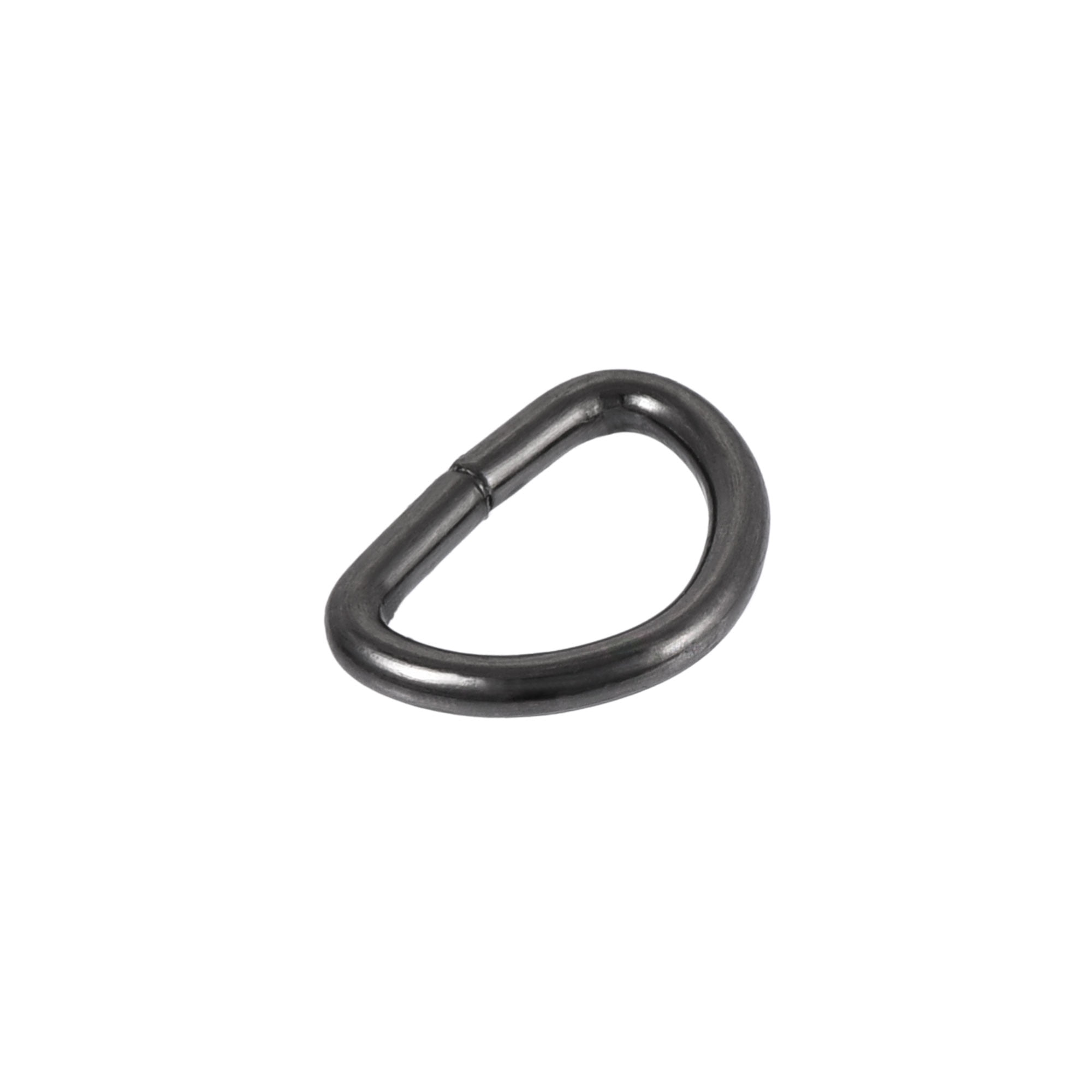 10mm D-Rings Buckle for Hardware Bags Belts Craft DIY Accessories Black 100pcs sourcing map Metal D Ring 0.39