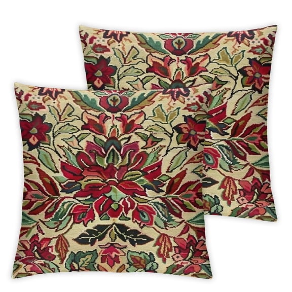 BANET Pattern Carpet Boho Style Ethnic Design Gold Blue Decoration Farmhouse Décor  Home Decorative Throw Pillow Case Cushion Cover for Sofa Couch 12x12in