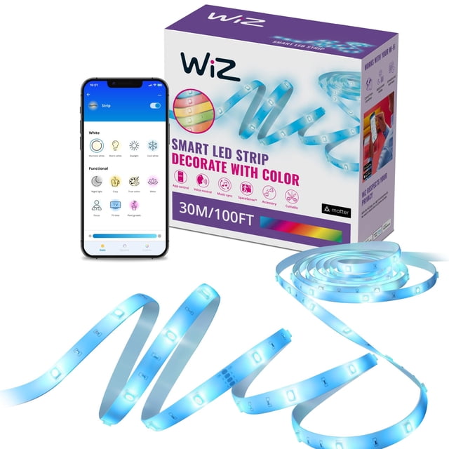 Tira de luces LED WiZ Connected que fluye, multicolor, 30 m