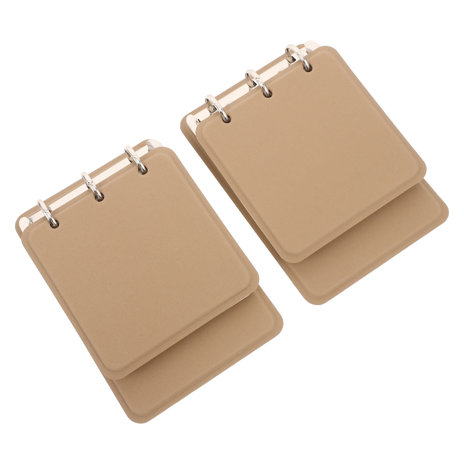 CTIRCHIU Pocket-Sized Light Brown Flip Notebook with Smooth Paper for Notes 2Pcs