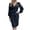 Navy, variant on Herrnalise Women’s Dresses Summer 2024 Fashion Autumn Winter Solid Blouse V-Neck Button Long Sleeve Dress S-XL