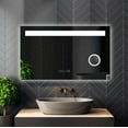 LED Smart Bathroom Mirror with Clock & Temp., Magnifying, Sizes 20x28