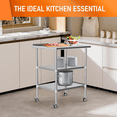 thumbnail image 4 of LiviNest Stainless Steel Work Table 24x36 Inches: Heavy Duty Metal Utility Cart with 2 Adjustable Shelves & Wheels - Commercial Kitchen & Outdoor BBQ Prep Station for Home & Restaurant Use, 4 of 5