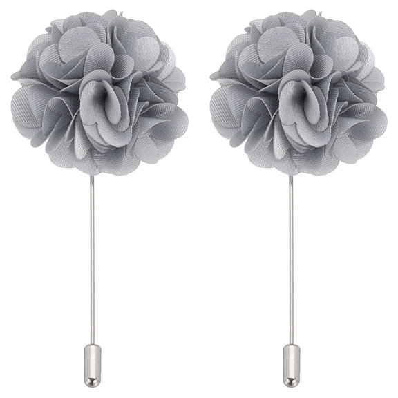 Uxcell Flower Boutonnieres Pin, 2 Pcs Lapel Pin for Men Camellia Flower for Suit Wedding Anniversary, Purple