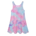 thumbnail image 2 of HWJAD 3-7 Years Toddler Girls Tie Dye Crochet Cover Up Dress Sleeveless Hollow Out Beach Dress for Kids Summer Beach Swimwear, 2 of 7