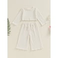 thumbnail image 4 of Caoirhny Toddler Baby Girls Pants Set 6 12 18 Months 2T 3T 4T Long Sleeve Crew Neck T-shirt with Pants Clothing Set Fall Outfit, 4 of 9