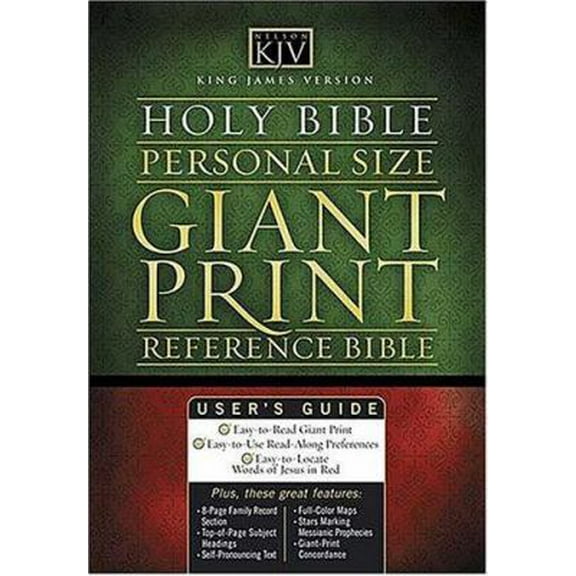 Pre-Owned Holy Bible: KJV Deluxe Personal Size, Giant Print, Reference, Purple Bonded Leather (Bible KJV Large Print) (Paperback) 0718009541 9780718009540