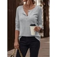 thumbnail image 6 of TEMOFON Womens Long Sleeve Tops Fall Button Crew Neck Henley Shirts Casual Lightweight Sweaters Tunic Tops for Women M, 6 of 9