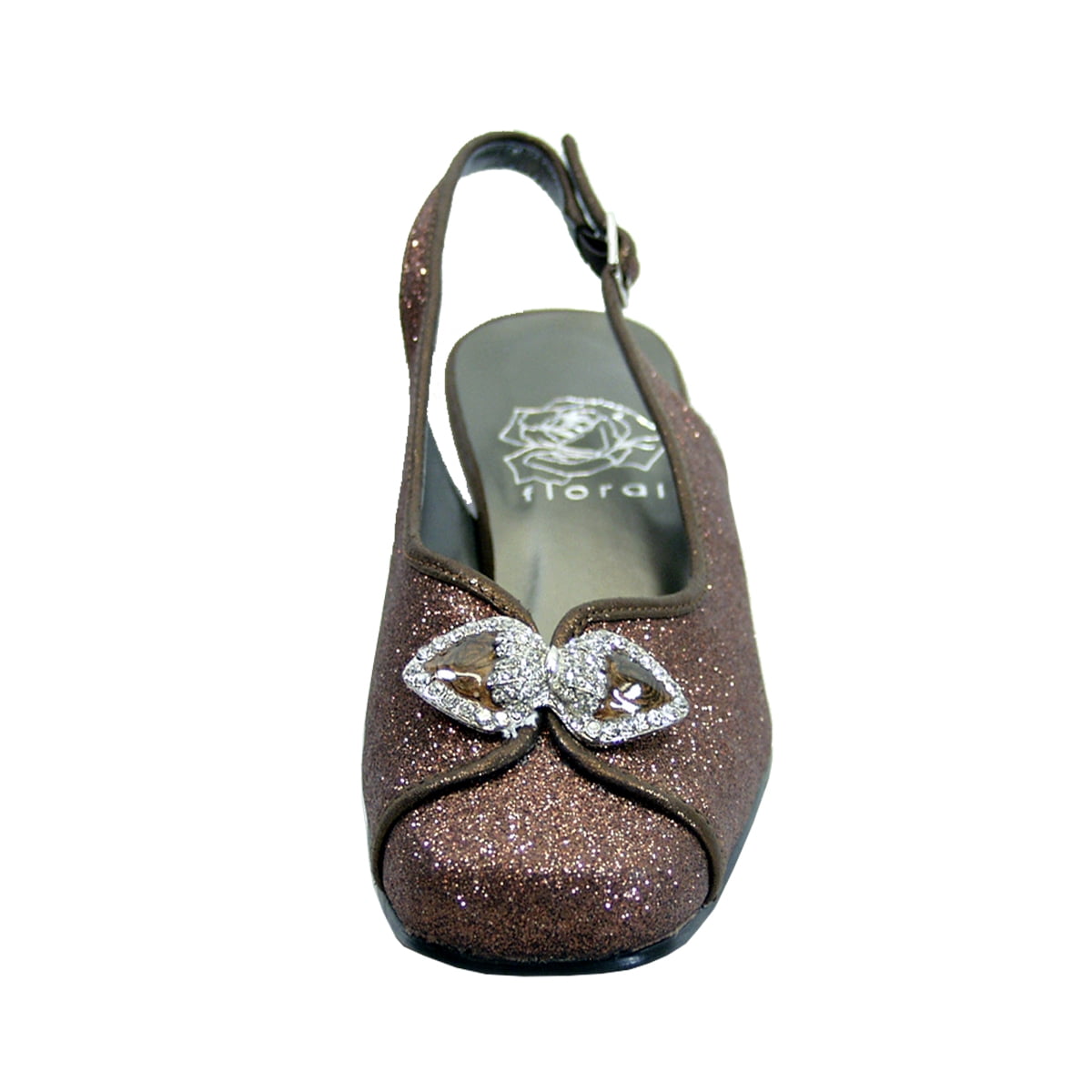 FLORAL Bay Women's Wide Width Slingback Low-Heel Dress Shoes BRONZE 6