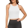 thumbnail image 2 of MESSUEN Thick Strap Tank Tops for Women Athletic Tank Tops Sleeveless Halter Tops Womens Summer Tops Summer Tank Tops for Women's Casual Womens Tank Top Basics Tops Going Out Z White L, 2 of 4
