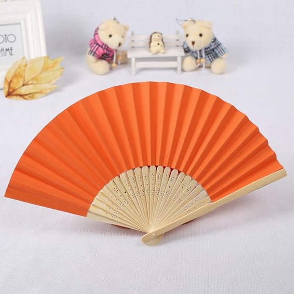 Handheld Cooling Fan, 7 In, Foldable Hand Fan, Paper Fan, Fabric Blades, Portable Fan, Party Gift, Prop, Anniversary Gift, Pink, 1 Pc
