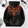 thumbnail image 5 of Grblisyd Halloween Hoodies For Teen Girls Long Sleeve Skeleton Floral Print Cute Hoodie Lightweight Y2k Fall Oversized Hooded Sweatshirt, 5 of 5
