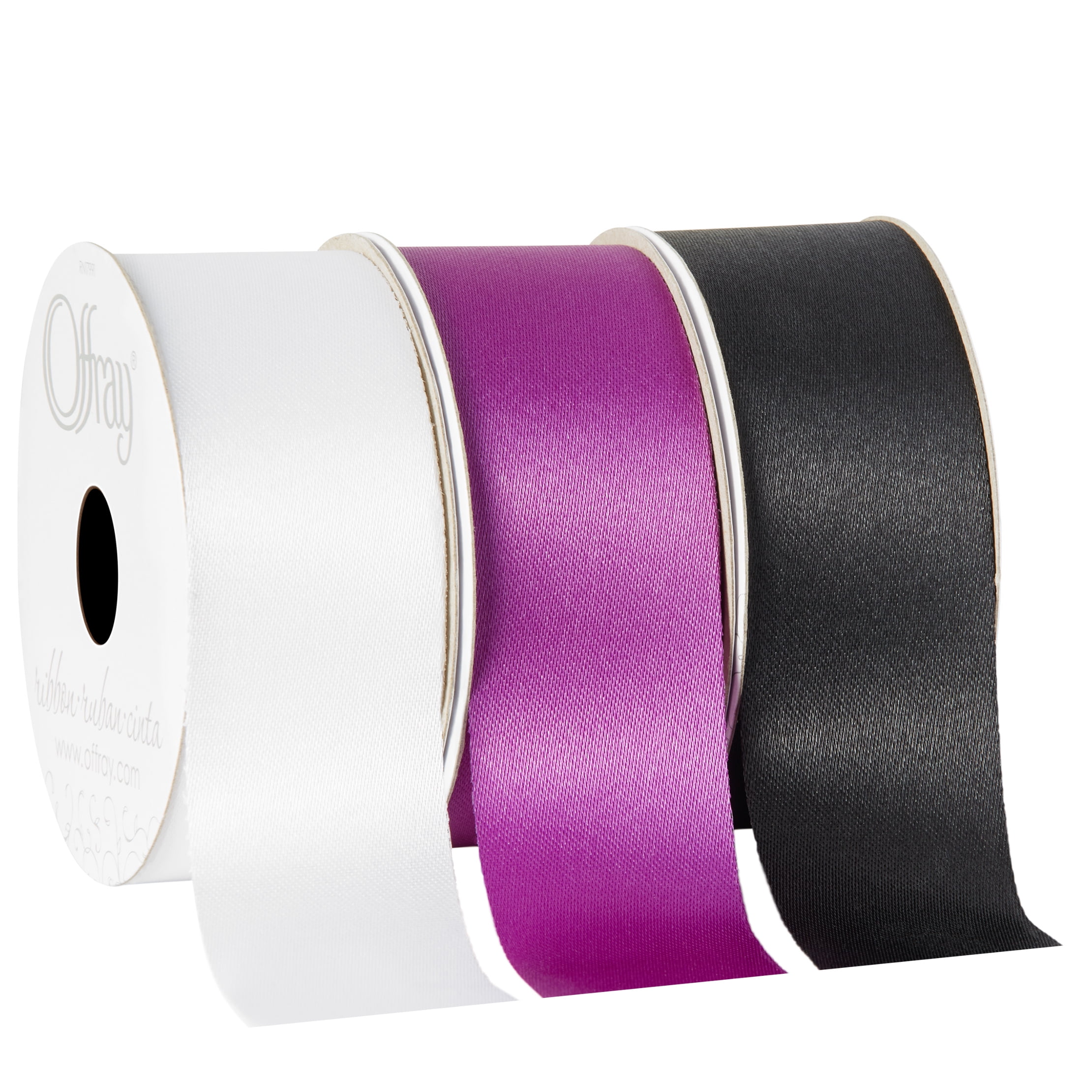 Offray Ribbon, Black 1 1/2 inch Acetate Polyester Outdoor Ribbon