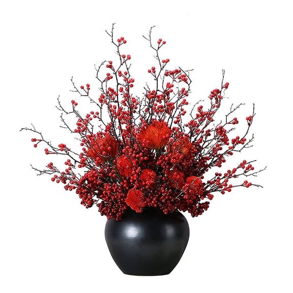 HONMEET 200Pcs Artificial Fake Cherries Berry Picks for Holiday Wreaths, Candy Box, Party and Home Decoration