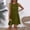Army Green, variant on Women's Summer Casual V-Neck Sleeveless Mini Dress Tie Shoulder Width Layered Ruffle Flowing A-line Skirt Short Skirt Navy S