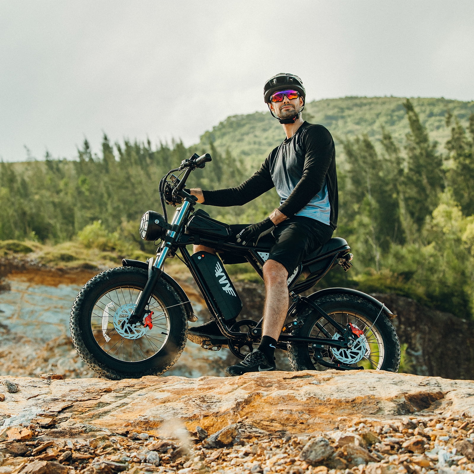 Peak 1500W Electric Bike for Adults,Max 28MPH & 80Miles,48V 20AH Removable Battery, 20'' Fat Tire Electric Bicycle,Mountain Bike UL2849