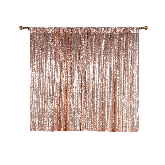Efavormart 2 Panels Blush Glitzy Sequin Room Darkening Window Treatment Panel Drapes With Rod Pockets 52"Wx64"L