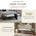thumbnail image 5 of Lalia Modern Upholstered 59-inch Hammered Metal Accent Bench, Matte Gold, 5 of 13