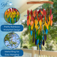 thumbnail image 2 of Blue Handworks Glass Wind Chime Deluxe Rainbow Waterfall Wind Chime for Outside, 2 of 8