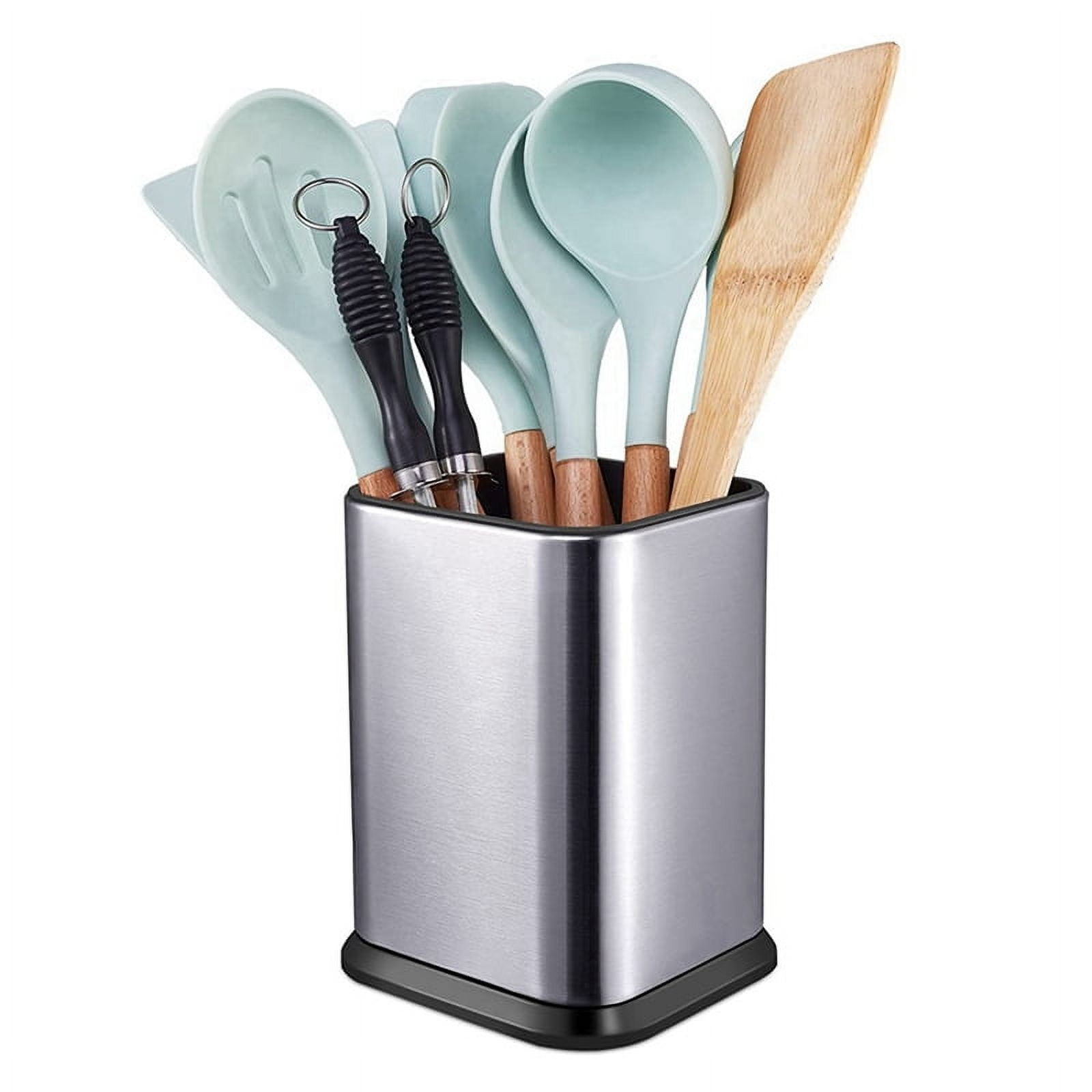 3X Kitchen Utensil Holder, Utensil Holder for Countertop Cooking Utensil Holder Deep and Stable Organizer