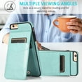 thumbnail image 3 of Allytech iPhone SE 2022 Wallet Case, iPhone SE 2020 Case, iPhone 8 7 Case, Slim PU Leather Cards Slots Full Protection Shockproof Wallet Case Cover for Apple iPhone SE 3 / iPhone 8/7 - Mint, 3 of 6