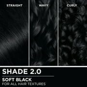 Garnier Olia Oil Powered Permanent Hair Color, 2.0 Soft Black, 1 Kit