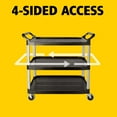 thumbnail image 3 of Rubbermaid Commercial Xtra Utility Cart, 3 Shelf, Black, 3 of 13