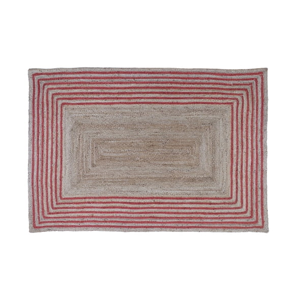 Oussum Braided Natural Jute Area Rug Indoor Area Runner Striped Pattern Vintage Rugs Online