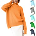thumbnail image 6 of Sweaters for Women 2025 Lightweight Long Sleeve Turtleneck Knit Sweater Jumper Top Womens Pullover Sweaters, 6 of 7
