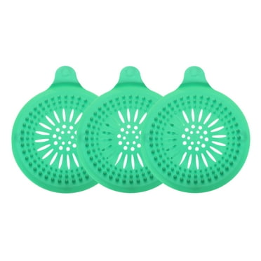 Uxcell 3packs Shower Drain Hair Catcher Round Drain Strainer for Shower, Green