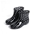 thumbnail image 2 of Women’s Allover Printed PVC Ankle Rain Boots, Gloss Waterproof Slip On Short Rain Shoes for Daily Outdoor Rainy Casual Occasions Black 6.5, 2 of 6
