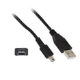 thumbnail image 1 of Black Mini USB 2.0 Cable, Type A Male to 5 Pin Mini-B Male - 6 ft., 1 of 1