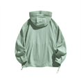 thumbnail image 5 of BADHUB Stripe Texture Sun Protection Hoodie for Men UV Full Zip Outdoor Hiking Fishing Climbing Unisex Couple Athletic Hooded Top S-4XL Green, 5 of 9