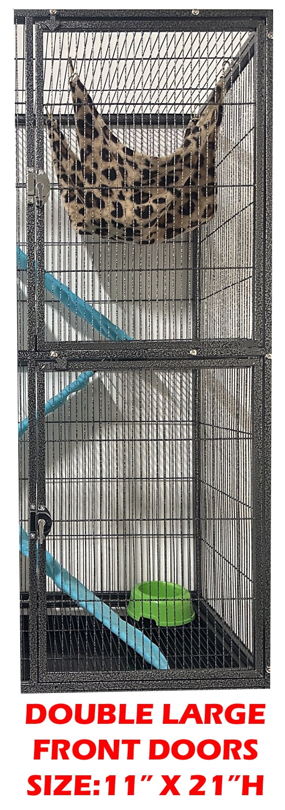 Extra Large Double Unit Story Metal Chew Free Rolling Cage For Ferret Chinchilla Sugar Glider Rat Mice Mouse Gerbil Squirrel Rabbit