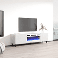 thumbnail image 3 of Pafos WH-EF Fireplace TV Stand for TVs up to 80", Modern Matte 71" Entertainment Center, Electric Fireplace TV Media Console with Storage Cabinets, 3 of 6