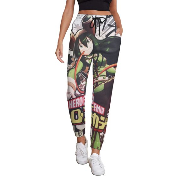 My Hero Academia Women's Jogger Track Pants Print Drawstring Lounge Sweatpants Casual Trousers for Yoga, Workout S