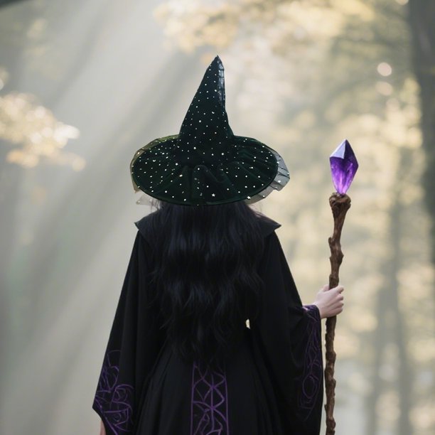 Sombrero de bruja y mago de Halloween decorado con sombrero para el Festival de los Fantasmas