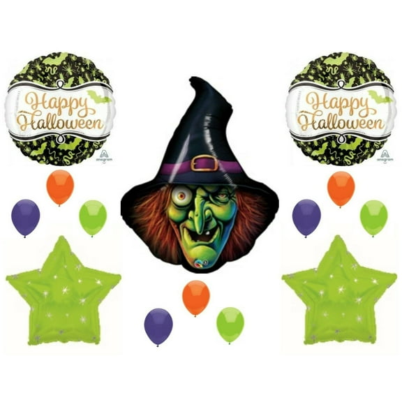 Halloween Scary Witch Party Balloons Decorations Creepy Critters Supplies