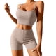thumbnail image 1 of Gibobby Conjunto de Entrenamiento para Mujer Diseño de personalidad Sexy Suspender Shorts Moda Traje Yoga Traje deportivo(Caqui, L), 1 of 4