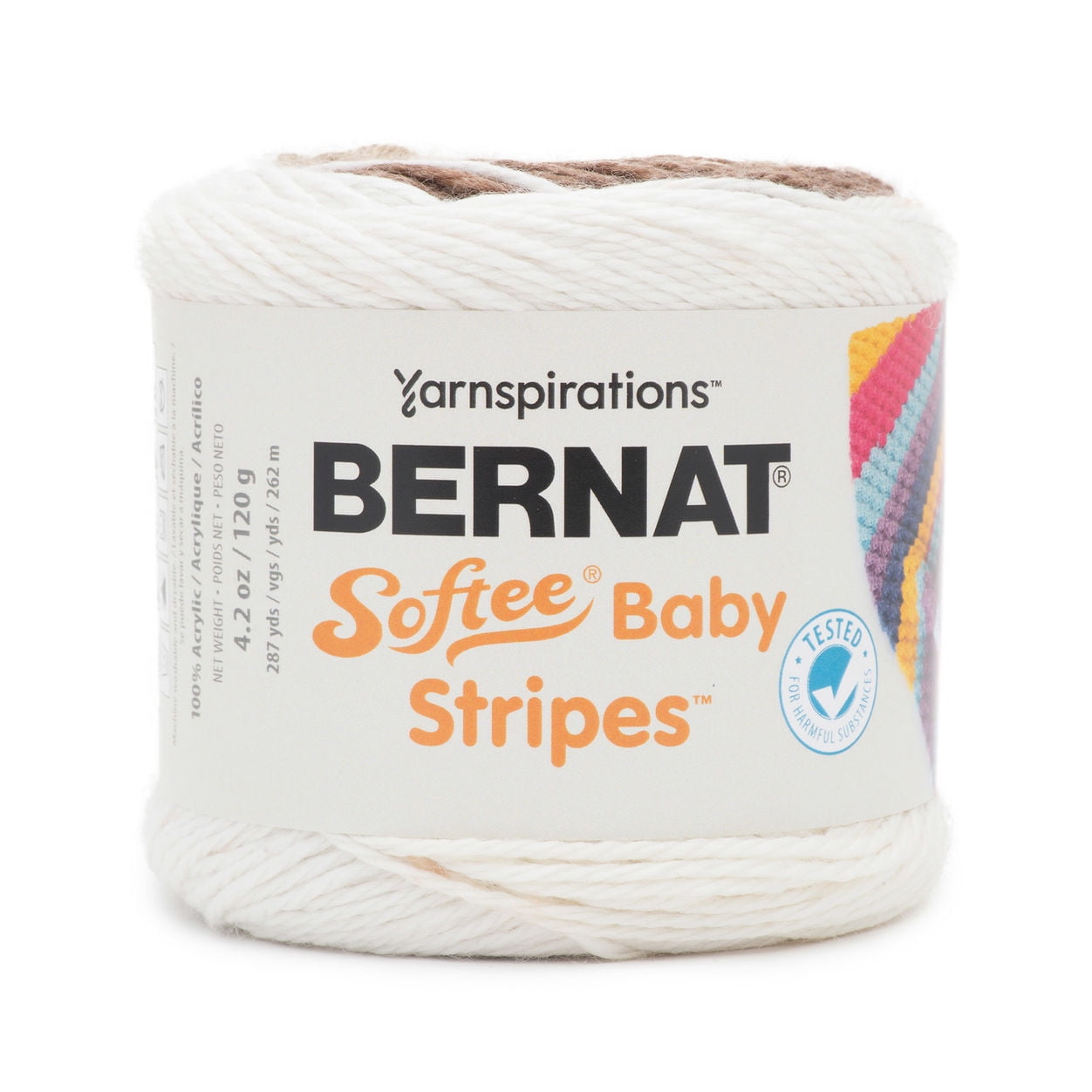 Bernat Softee Baby Stripes Yarn (120G/4.25Oz), Sand Pebbles Stripe